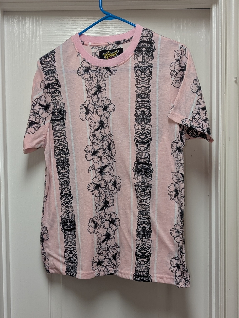 Pink Tiki Tribal Hawaiian Tee Size Small